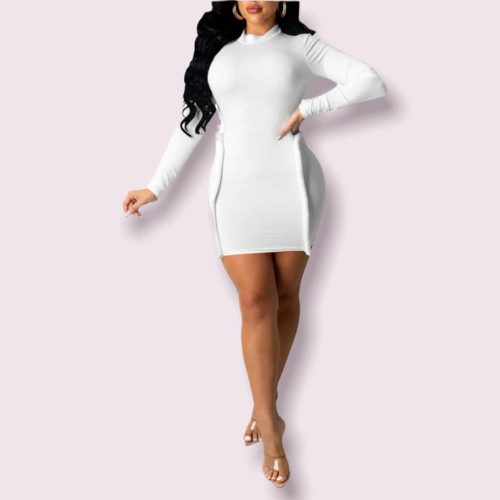 White Allure Sculpted Mini Dress